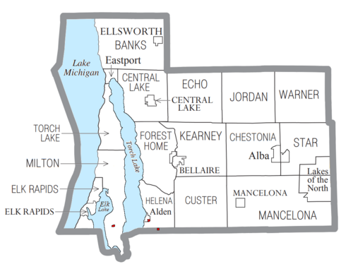 Antrim County, MI census map