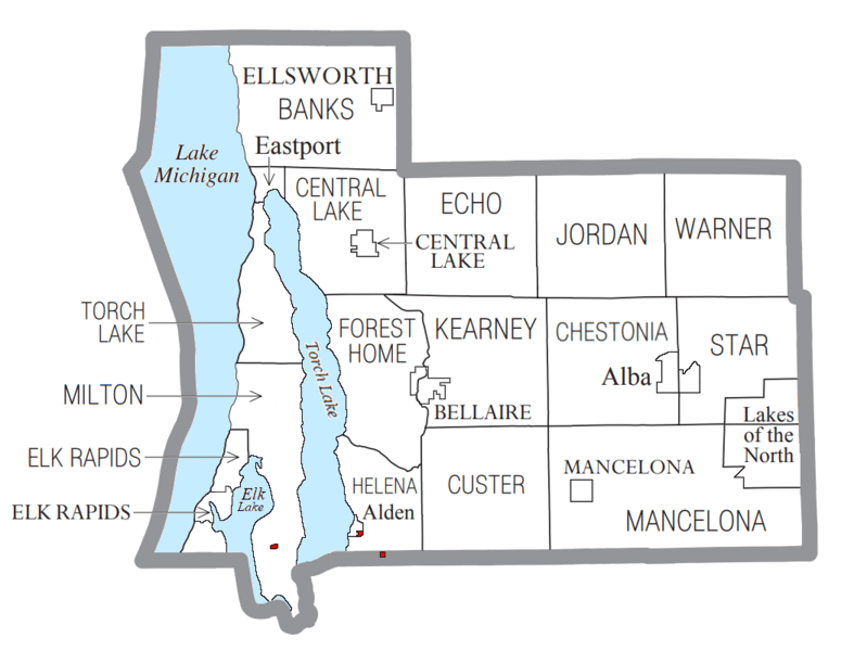 Image: Antrim County, MI census map