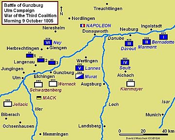 Battle of Gunzburg 1805 Campaign Map