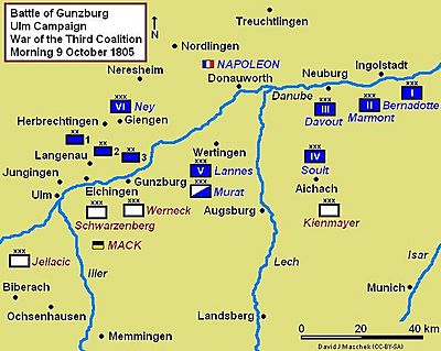 Battle of Gunzburg 1805 Campaign Map