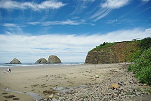 Beach and cape at Oceanside in June 2013 - Oregon
