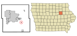 Location of Gilbertville, Iowa