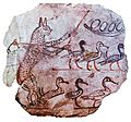 Cat guarding geese c1120 BC Egypt