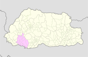 Map of Chukha District in Bhutan