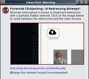 Clicking Upload button on abovetopsecret triggers clickjacking warning on NoScript 141128-cropped