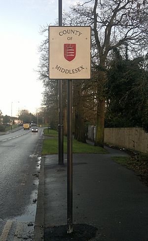 County of Middlesex sign, Barnet, 2014