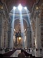 Crepescular rays in saint peters basilica