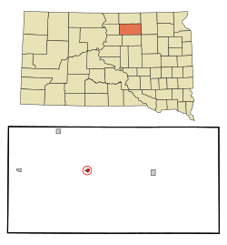 Location in Edmunds County and the state of South Dakota
