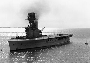 HMS Hermes (95) off Yantai China c1931