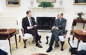 Harry W. Shlaudeman visits with Ronald Reagan.jpg