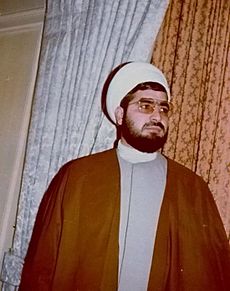 Hassan Rouhani in theologian uniform (Talabegi clothes) poster for the 1st Islamic Consultative Assembly election