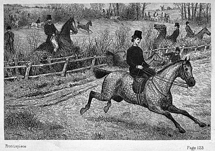 Illust by Edgar Giberne for Riding Recollections by George John Whyte-Melville-Leaving brothers, husbands, even admirers, hopelessly in the rear