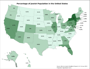 Jewish Percentage Population, United States