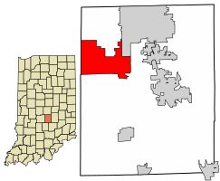 Location of Bargersville in Johnson County, Indiana.