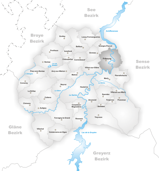 Karte Gemeinde Fribourg