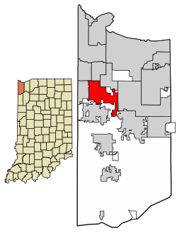 Location of Schererville in Lake County, Indiana.