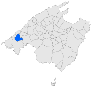 Map of Puigpunyent in Mallorca