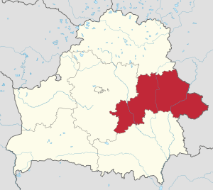 Location of Mahilyow Voblasts