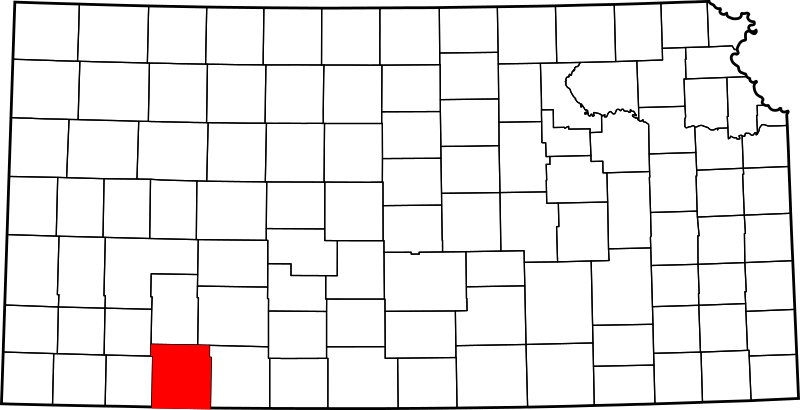Image Map of Kansas highlighting Meade County