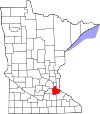 State map highlighting Dakota County