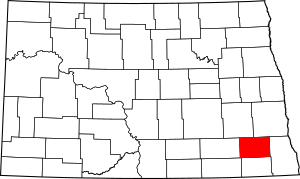 Map of North Dakota highlighting Ransom County