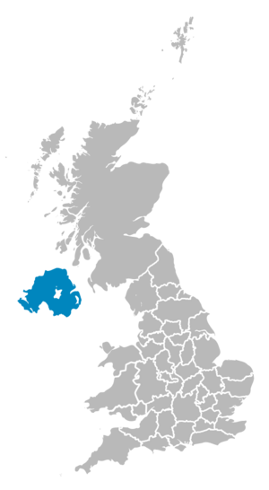 Map of Northern Ireland Police area in the United Kingdom