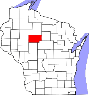 Map of Wisconsin highlighting Taylor County