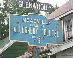 Meadville, PA Allegheny College marker