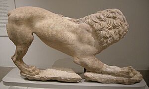 Met, greek, attic, marble lion, mid 4th century BC