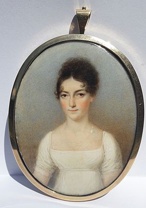 Portrait miniature of lady by T. Hazlehurst. c. 1810