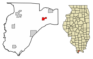 Location of New Grand Chain in Pulaski County, Illinois.