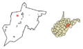 Randolph County West Virginia Incorporated and Unincorporated areas Womelsdorf (Coalton) Highlighted
