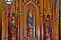 Saint Mary of the Assumption (German Village, C-bus, Ohio) - reredos, detail, St. Catherine of Alexandria, the Blessed Virgin Mary, St. Boniface