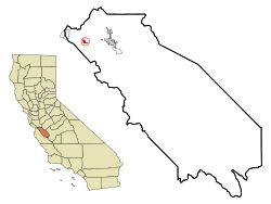 Location in San Benito County and the state of California