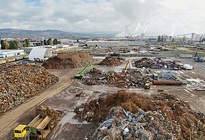 Scrap metal recycling facility in Longview, Washington's industrial zone