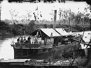 StateLibQld 1 198203 Travelling sugar mill, Walrus, on the Albert River, ca. 1870
