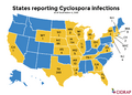 States Reporting Cyclospora Infections