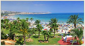 View of Agia Napa beach located in vicinity of Nelia Beach Hotel