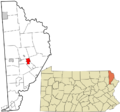 Wayne County Pennsylvania incorporated and unincorporated areas Honesdale highlighted