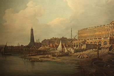 Westminster waterfront by William Marlow, 1771