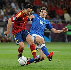 Xavi and Riccardo Montolivo Euro 2012 final