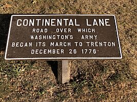 2024-10-29 15 47 52 Sign at the southwest end of the Continental Lane Trail within Washington Crossing State Park in Hopewell Township, Mercer County, New Jersey