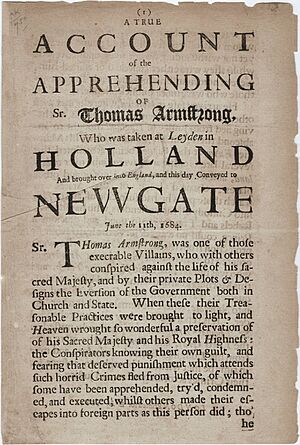 A True Account of the Apprehending of Sir Thomas Armstrong