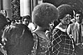 Angela Davis enters Royce Hall for first lecture October 7 1969