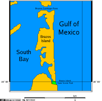 Map of Brazos Island and South Bay