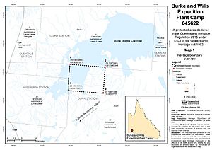 Burke and Wills Plant Camp boundary map, 2015