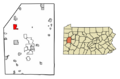 Butler County Pennsylvania Incorporated and Unincorporated areas West Liberty Highlighted