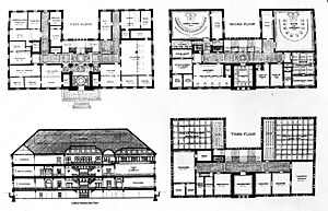 Cambridge, Massachusetts City Hall - Elevation and Floor Plans
