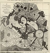 Canberra Prelim Plan by WB Griffin 1913