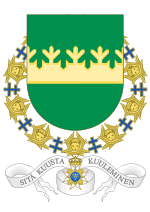 Coat of arms of Urho Kekkonen (Order of Seraphim).svg